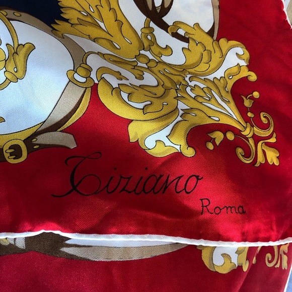 Vintage Silk Red Scarf - Picture 8 of 10